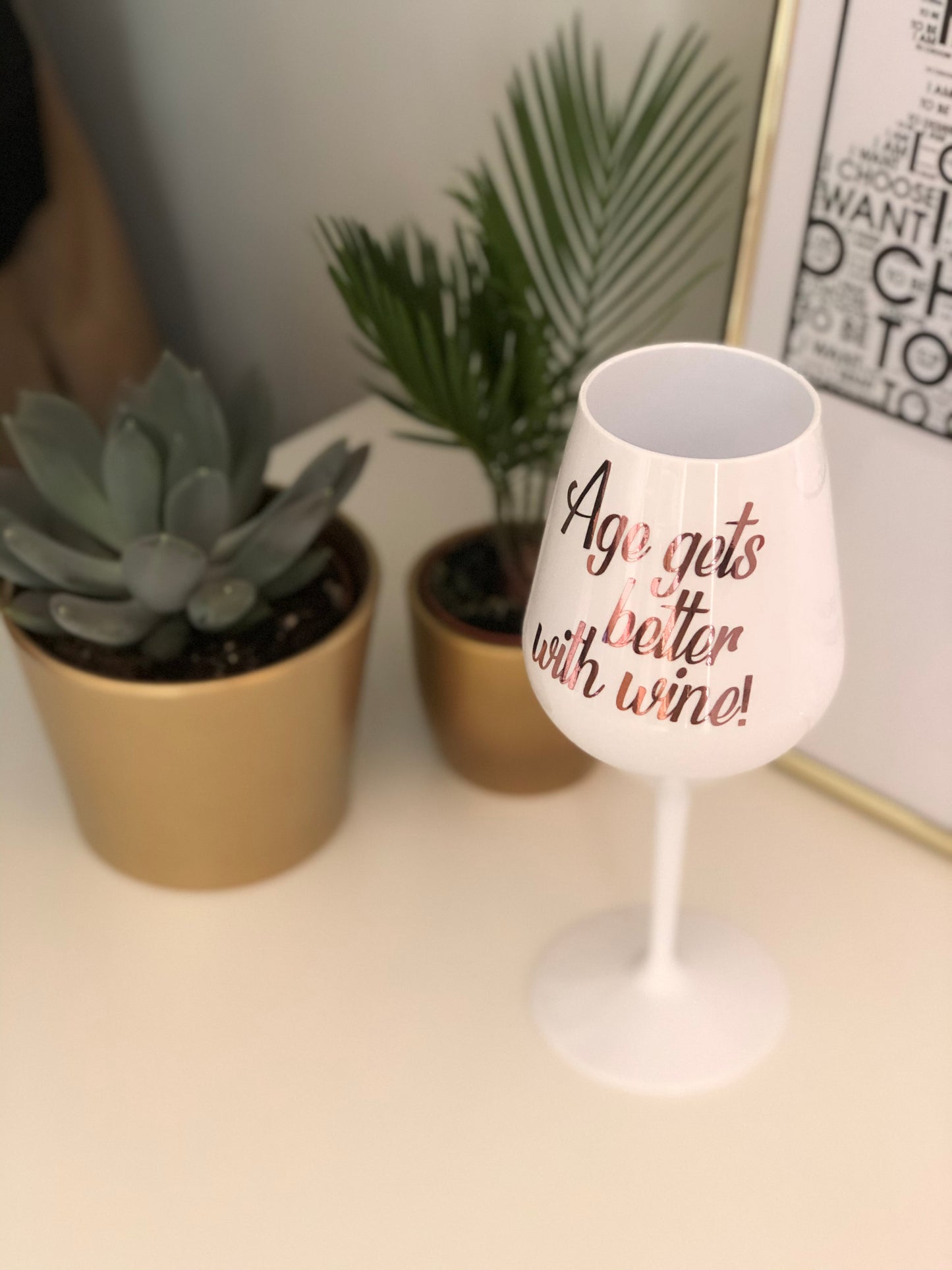 Personaliseeritud plastikust veiniklaasid